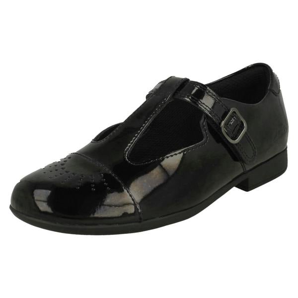 Clarks Girls Clarks Laser Detailed T-Bar Shoes Scala Spirit K