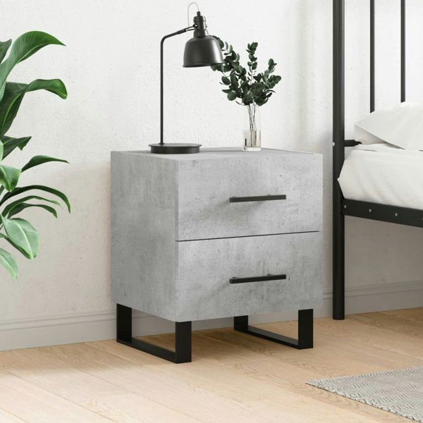 Berkfield Bedside Cabinet Concrete Grey 40x35x47.5 cm Engineered Wood