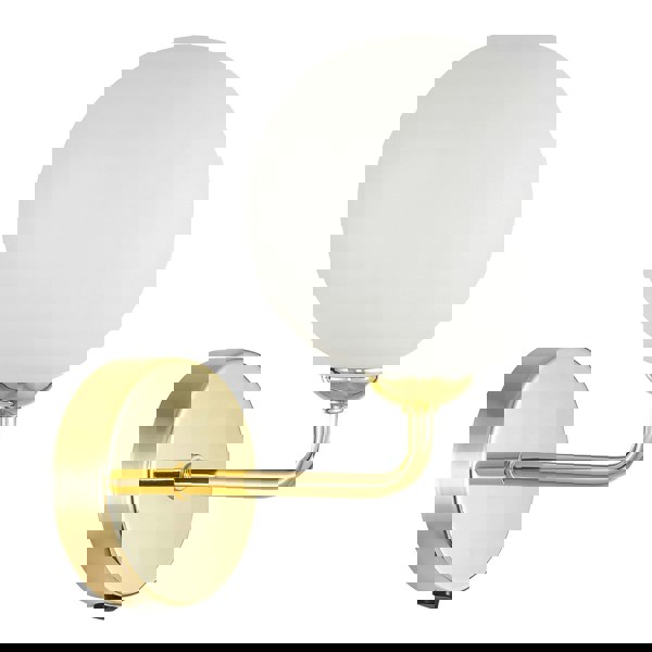 Contemporary Chic Polished Gold Wall Light with Opal White Globe Glass Shade Image 2