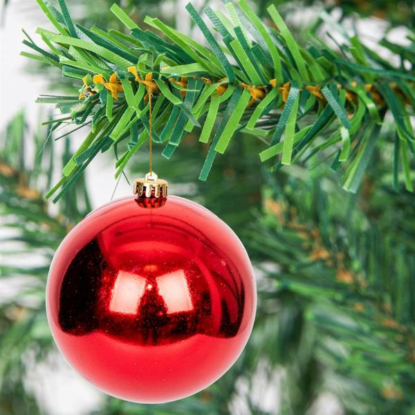 Shatchi 15cm Christmas Bauble Set, 3 Pieces, Shatterproof Dark Red Tree Decorations