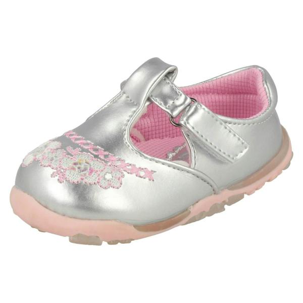 Cutie Girls Cutie T-Bar Flats With Floral Embroidery Detail