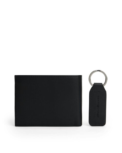 Tommy Hilfiger Eton Wallet and Key Fob Gift Set - Black