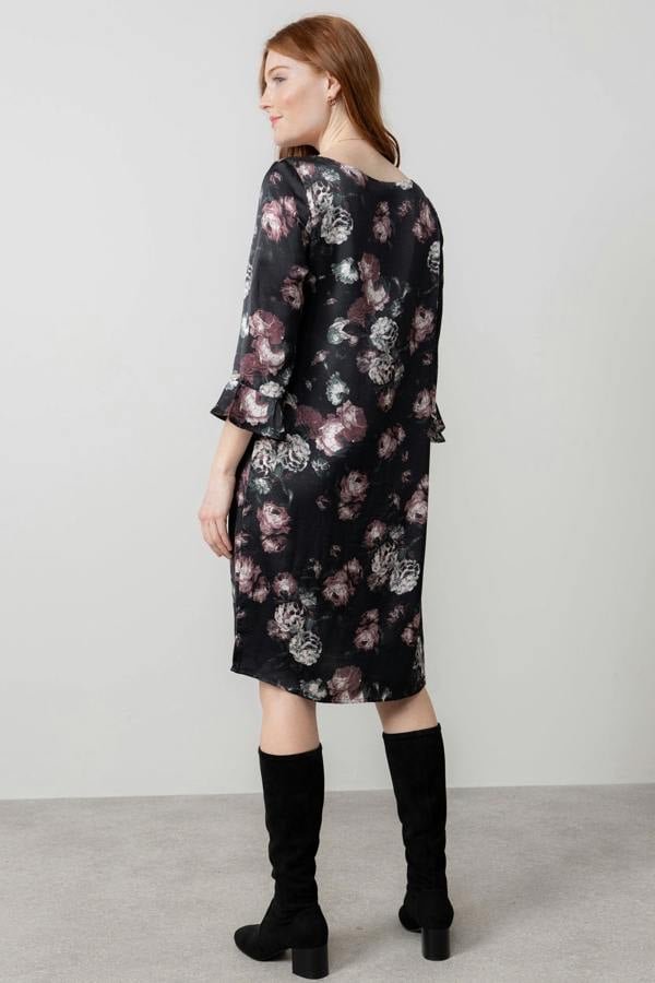 Lily & Me Lotty Fluted Sleeve Shift Dress Black