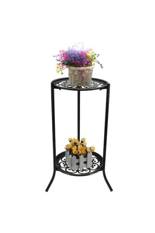 Living and Home Vintage 2 Tier Metal Plant Display Stand Flower Holder Rack