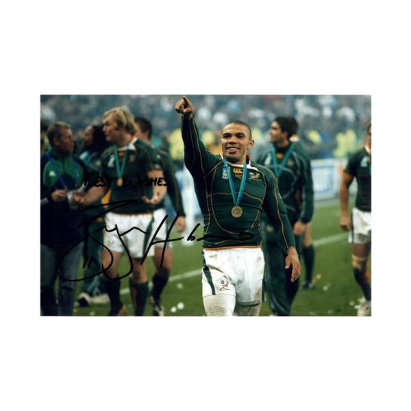 Bryan Habana Signed 12x8 Image