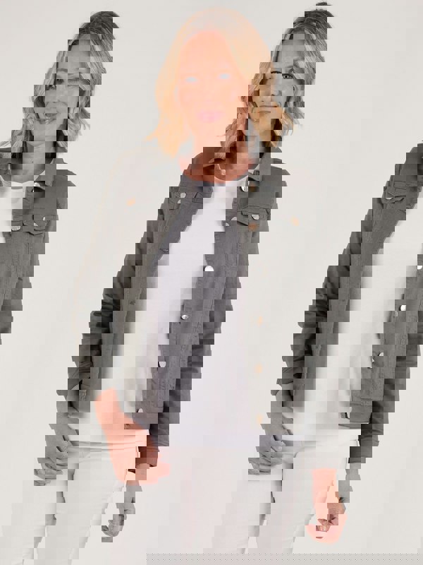 PennyPlain Denim Style Jacket - Dark Sage