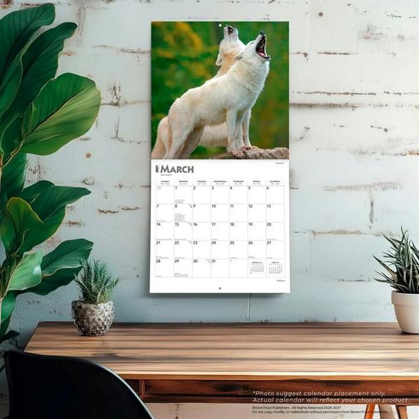Wolves Calendar 2027, Wall Calendars, Month To View, Animals, Gift