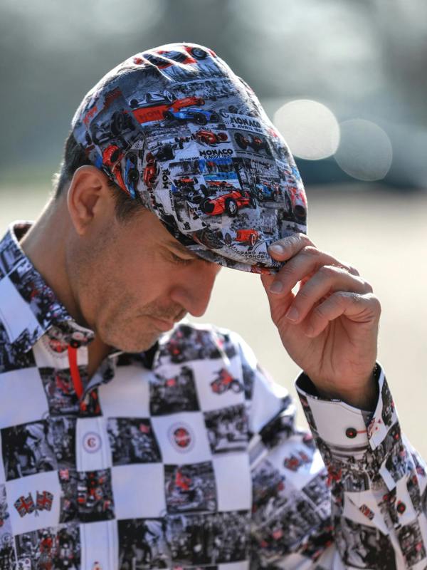 Monaco Grey Printed Flat Cap - Claudio Lugli Shirts