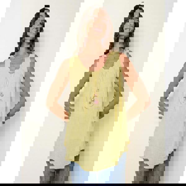 Blue Vanilla Double Layer Scoop Neck Vest