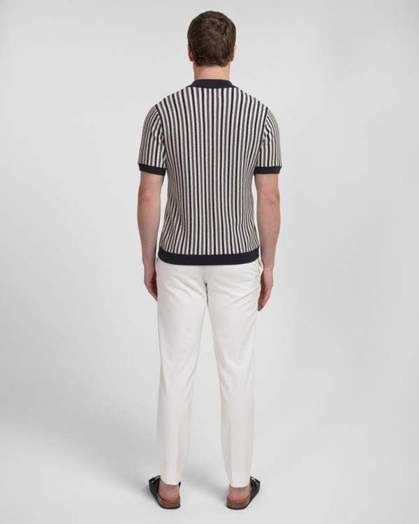 Steel & Jelly Stanmore - Tonal Stripe Knitted Short Sleeve Shirt