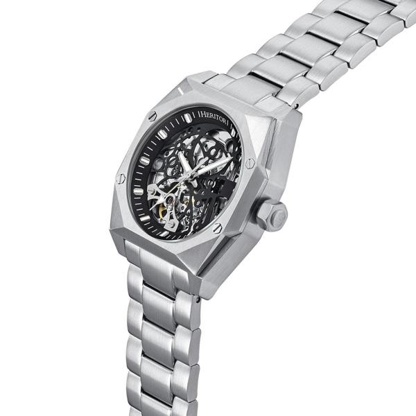 Heritor Automatic Elliott Stainless Steel-Band Watch - Silver/Black/Silver - HERHS4006