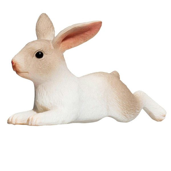 Mojo Fun Rabbit Lying Wildlife Toy Figure 6 cm Length Approx - 387142