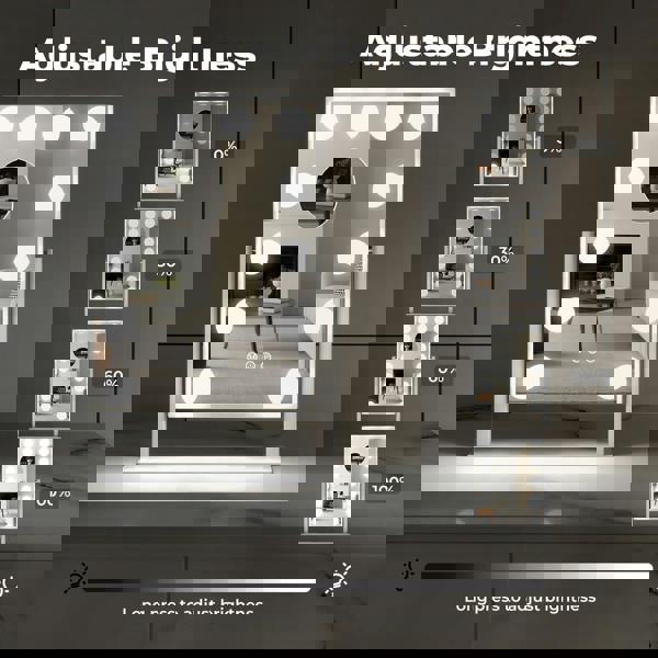 Emitto LED Makeup Mirror 3 Color Dimmable Touch Control Beauty Mirror Portable