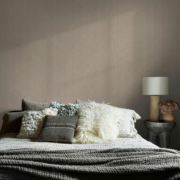 Abigail Ahern Herringbone Weave Wallpaper | Praline