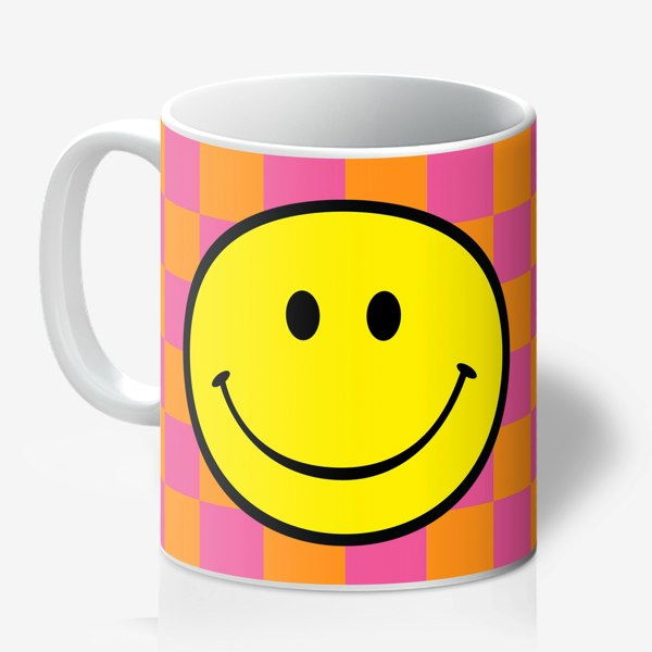 Checkerboard Checkmate Smiley Mug in Tutti Frutti - Love Frankie