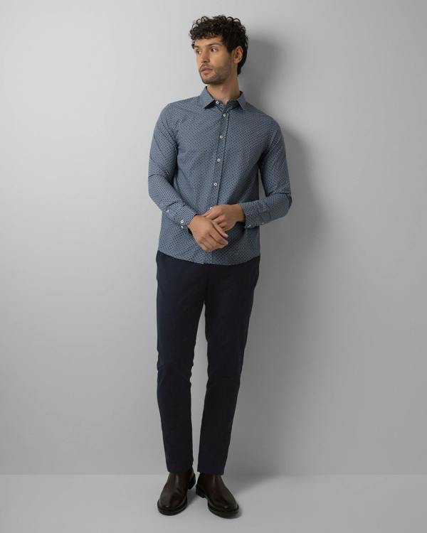 Steel & Jelly Limited Edition Navy Geometric Slim Fit Shirt