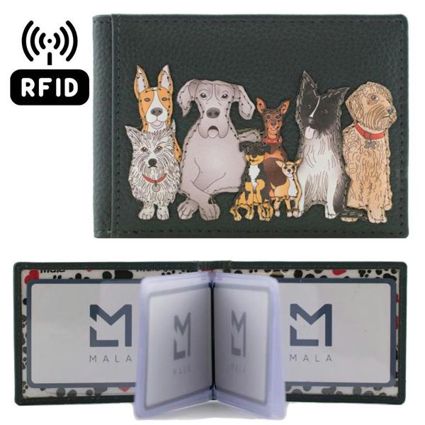 Mala Leather Kennel Crew Dogs RFID Bus ID & Card Leather Holder