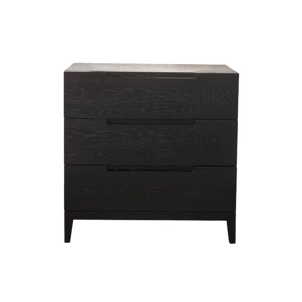 Orchid 3 Drawer Chest - Wenge (Black Stained Oak)