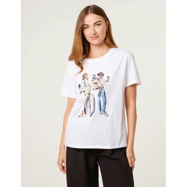 Blue Vanilla Stylish Graphic Illustration T-Shirt