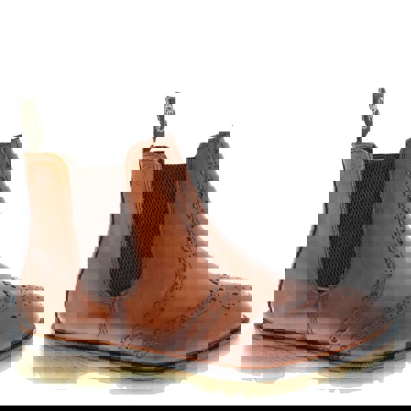 Frank James Warkton Leather Pull On Mens Brogue Chelsea Boots