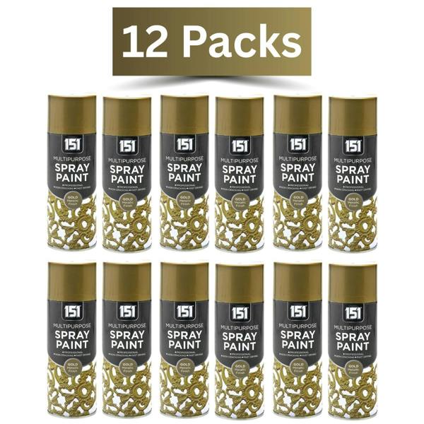 151 12X 151 Gold Metallic Spray Paint 400ml