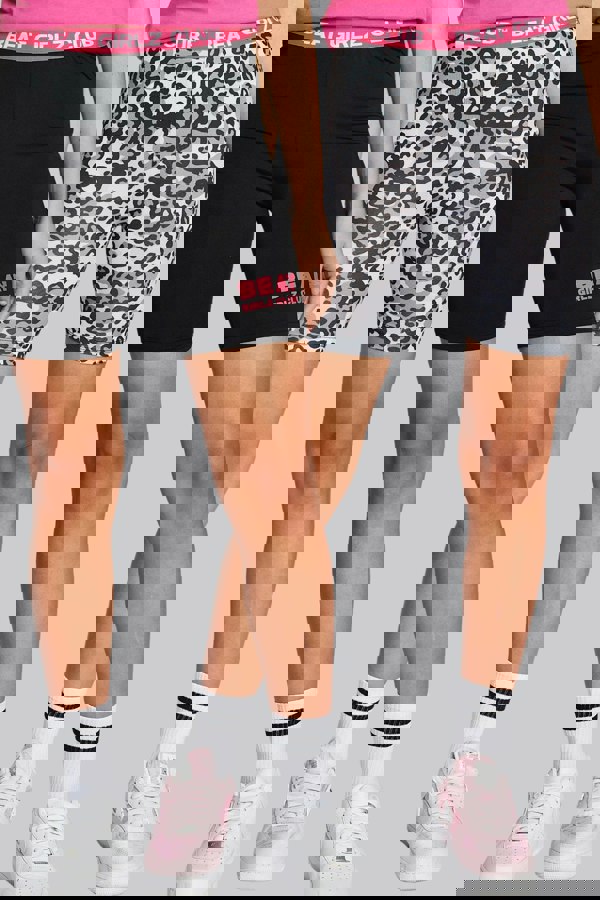 Beat Girlz Club Flip & Spin Two Pack Cycle Short - Black Leopard