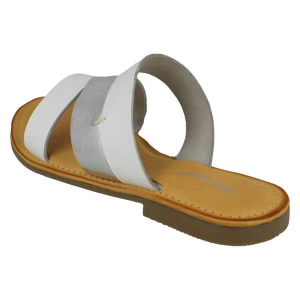 Leather Collection Ladies Leather Collection Flat Strappy Mules F00350