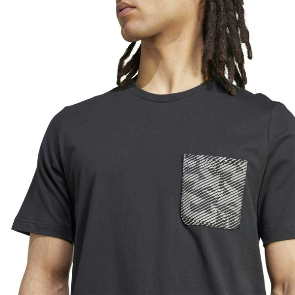 Adidas Mens Puzzle Cotton Pocket T-Shirt - Black - 