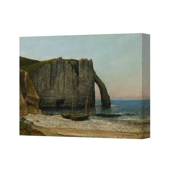 Benjamin Tate Design Coastal Cliff Arch Seascape Canvas Print With Boats