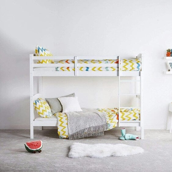 Kosy Koala Bunk Bed Kids White 3ft with 2 Mattresses Twin Wooden Children Bedroom Furniture
