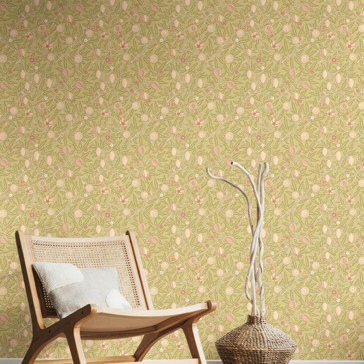 Hoopla Walls Fruit & Foliage - Olive & Clay 10m Wallpaper