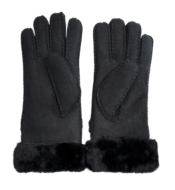 Infinity Leather Womens Genuine Sheepskin Suede Gloves with Roll Up/Down Cuff