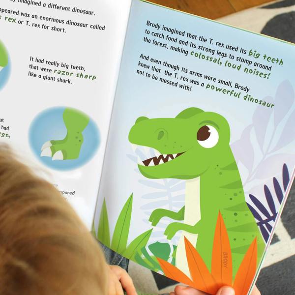 Personalised Dinosaur Adventure Story Book - lifestyle shot