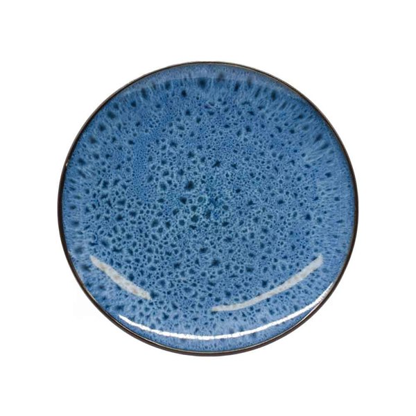 Scandi Home Set of Four Drammen 20cm Blue Reactive Glaze Ceramic Side Plates