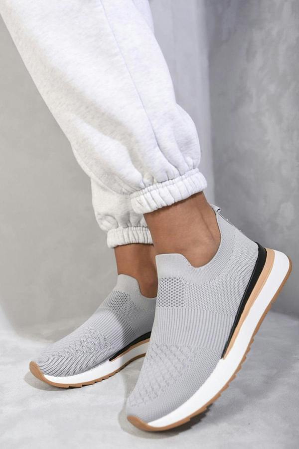 Mikayla Summer Sock Trainers - Grey