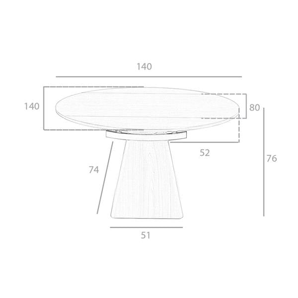 Angel Cerdá Round walnut extending dining table 1081