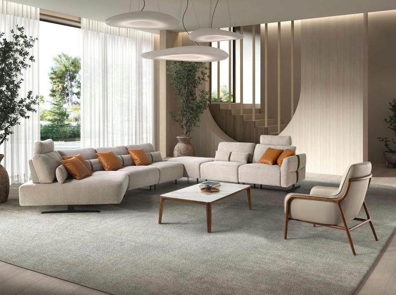 Angel Cerdá Modular corner sofa in sand fabric 6273/6274