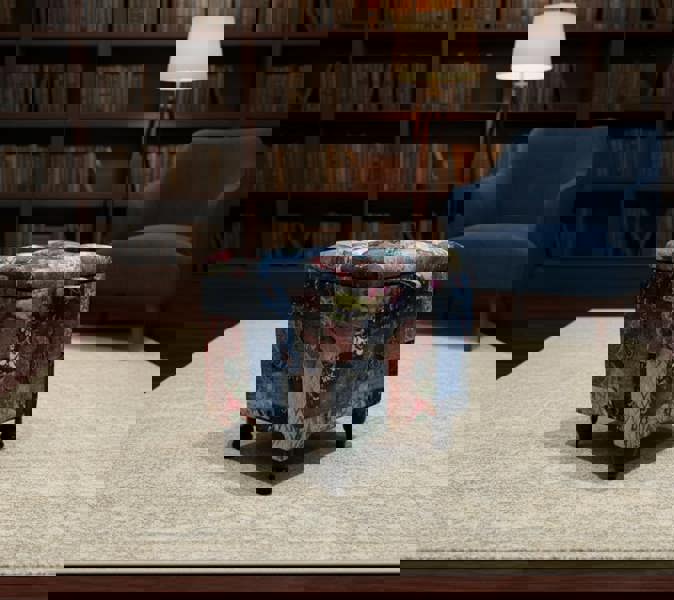 ISTOOLS Multicolour Damask Small Coffee Table Ottoman with Storage – Premium Chesterfield Style