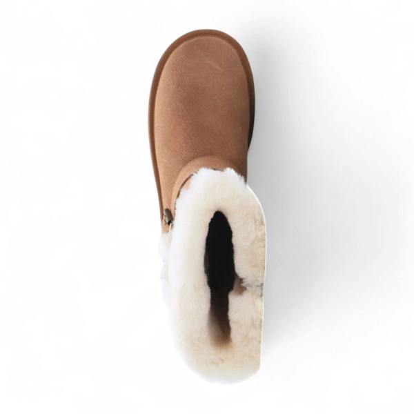 Infinity Leather Women's Genuine Sheepskin Suede Calf Winter Warm Boots - Redwood