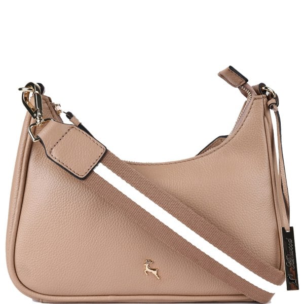 Ashwood 'Bella Toscana' Real Leather Crossbody Bag with Webbing Strap: 64296