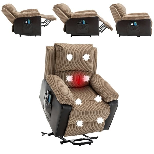Furniture One Massage Recliner Chair, Electric Power Lift Recliner Chair, Heated 8 Point Massage Sofa Chair, Rise+Recliner