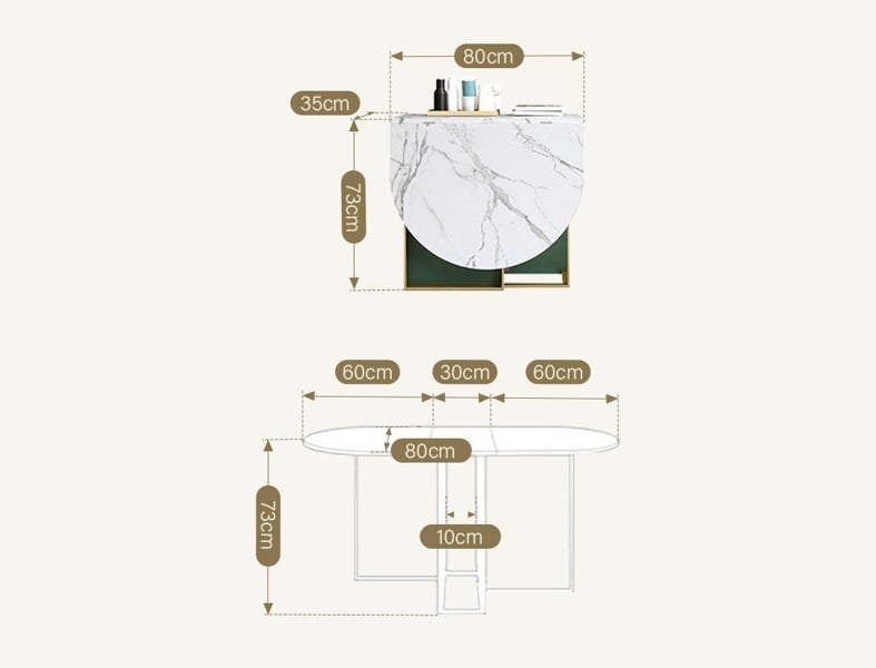 Weilai Concept COSCO Modern Folding Dining Table, Grey (Clearance)