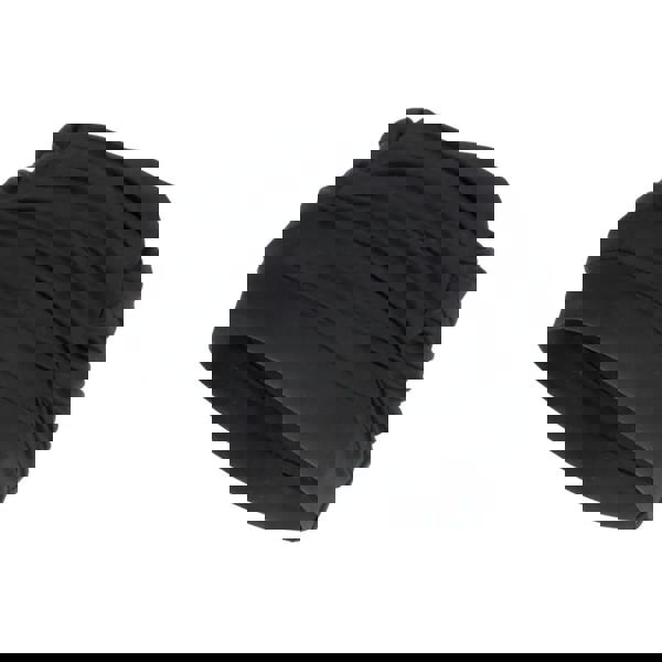 Black Fashy pleated soft fabric cap with stretchy head wrap detail