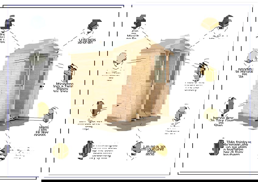 Shire Haddon 7x5 12mm interlock Clad wooden Summerhouse - Best Shed