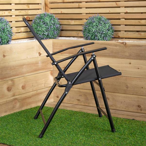 Samuel Alexander Multi-Position Folding Garden Patio Single Chair in Black