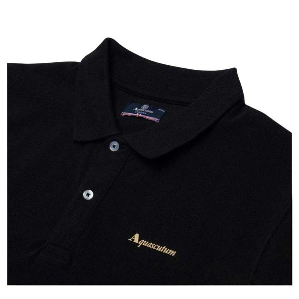 Aquascutum Mens Active Cotton Dri-FIT Polo Shirt - Black - 