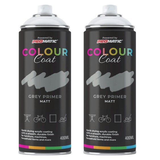 Colour Coat 2X Grey Primer Matt Spray Paint 400ml