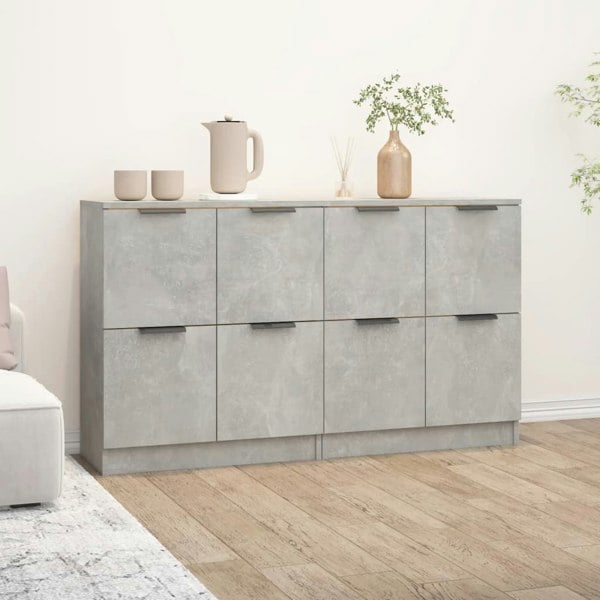 Berkfield Sideboards 2 pcs Concrete Grey 60x30x70 cm Engineered Wood