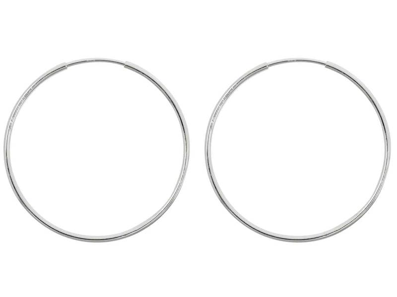 Cooksongold 925 Sterling Silver Sleeper Hoop Earrings, Pair