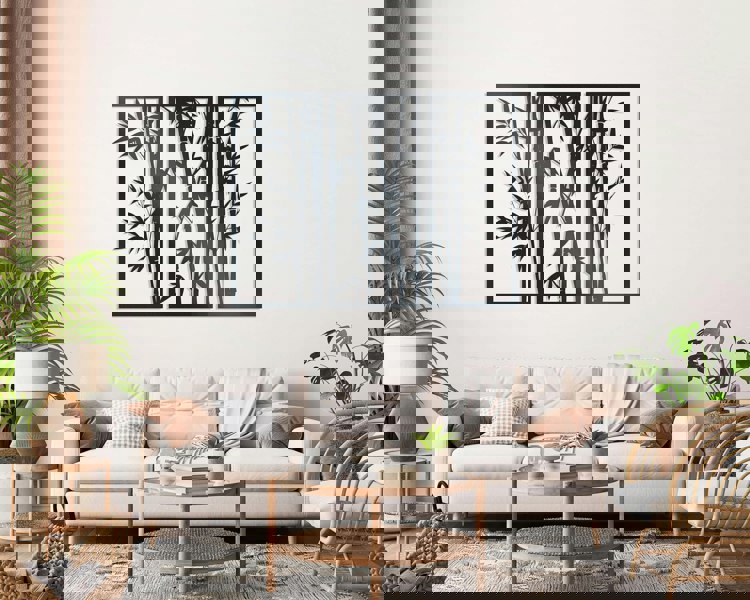 Bamboo - Three piece panel Metal Wall Art Plants By Post